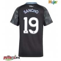 Camiseta Aston Villa Jadon Sancho #19 Visitante Equipación para mujer 2025-26 manga corta